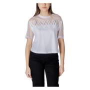 Katoenen T-shirt met korte mouwen voor dames Armani Exchange , White ,...