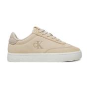 Beige Suède Sneakers Calvin Klein , Beige , Heren