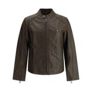 Geëtst Logo Lamsvacht Racer Jas Belstaff , Brown , Heren