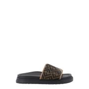 Diagonal FF Jacquard Slide Fendi , Brown , Heren