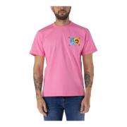 Logo Unisex Crewneck T-Shirt Barrow , Pink , Heren