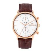 Gouden Quartz Analoge Leren Horloge Ben Sherman , Brown , Heren