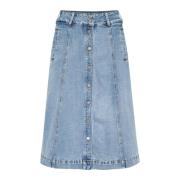 Lichtblauwe Retro Wassing Denim Rok My Essential Wardrobe , Blue , Dam...