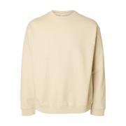 Relaxte Crew Neck Sweater Selected Homme , Beige , Heren