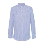 Blauw en Wit Klassiek Overhemd Polo Ralph Lauren , Blue , Heren