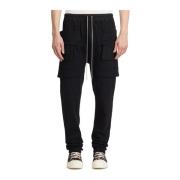 Zwarte Cargo Trekkoordbroek Rick Owens , Black , Heren