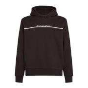 Zwarte Hoodie met Logo Calvin Klein , Black , Heren