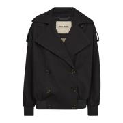 Trendy Trench Bomber Jack Zwart MOS Mosh , Black , Dames