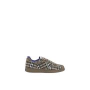 Geruit Patroon Veterschoenen Platte Zool Burberry , Brown , Heren