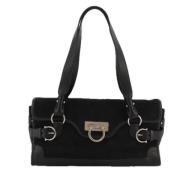 Pre-owned Suede handbags Salvatore Ferragamo Pre-owned , Black , Dames