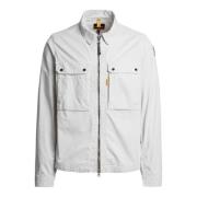 Gabardine Katoenen Overshirt in Zilver Parajumpers , White , Heren