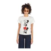 Witte Minnie Print T-Shirt Comme des Garçons , White , Dames