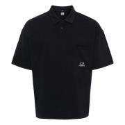 Geborduurd Logo Polo Shirt C.p. Company , Blue , Heren