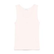 Mouwloze top met scoop hals in lichtroze Maison Kitsuné , Pink , Dames