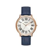 Blauw Leren Analoog Horloge Guess , Blue , Heren