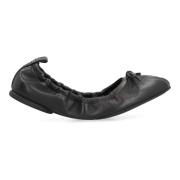 Leren ballerina's met strik Hogan , Black , Dames