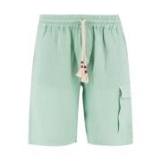 Linnen Trekkoord Bermuda Shorts MC2 Saint Barth , Green , Heren