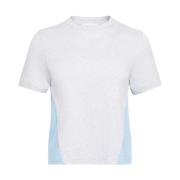 Grijze Panel Ronde Hals T-shirt JW Anderson , Gray , Dames