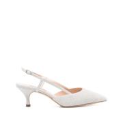 Zilveren Kitten Heel Slingback Schoenen Casadei , Gray , Dames