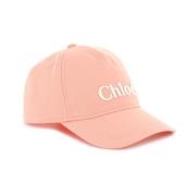 Roze Katoenen Geborduurd Logo Hoed Chloé , Pink , Dames