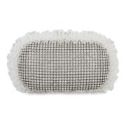 Rhinestone Clutch met Ruches en Ketting Self Portrait , Gray , Dames