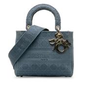 Pre-owned Canvas handbags Dior Vintage , Blue , Dames