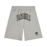 Logo Print Trekkoord Shorts Palm Angels , Gray , Heren