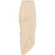 Beige Asymmetrische Zoom Gedrapeerde Rok Cortana , Beige , Dames