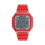 Rood Hars Horloge met Digitaal Display Adidas , Red , Dames