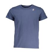 Blauwe Crew Neck Tee met Print K-Way , Blue , Heren