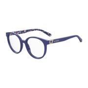 Blauwe Acetaatmontuur Bril voor Vrouwen Love Moschino , Blue , Dames