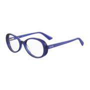 Blauwe Acetaatframebril Vrouwen Moschino , Blue , Dames