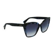 Blauwe Acetaatzonnebril met Bruine Lens Lanvin , Blue , Dames