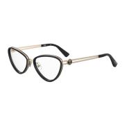 Zwarte Metalen Frame Bril Moschino , Black , Dames