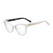 Witte Acetaat Frames Bril voor Vrouwen Love Moschino , White , Dames