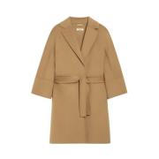 Korte Wollen Jas Elegante Stijl Max Mara , Beige , Dames