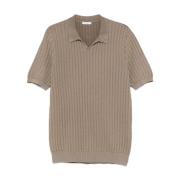 Gebreid Poloshirt in Salie Groen Boglioli , Beige , Heren