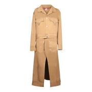 Neutrale Beige Lange Utility Jas Junya Watanabe , Beige , Heren