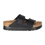 Arizona Platform Sandaal Birkenstock , Black , Dames