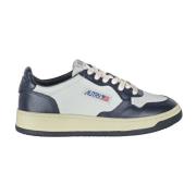 Leren Sneakers met Geborduurd Logo Autry , Blue , Dames