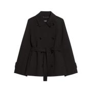 Elegante Trenchcoat met Brede Revers Max Mara , Black , Dames