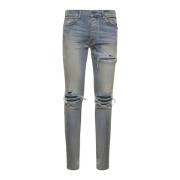 Gesleten Skinny Blue Jeans Amiri , Blue , Heren