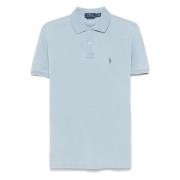 Aangepaste Slim Fit Katoen Mesh Polo Polo Ralph Lauren , Blue , Heren