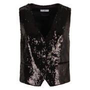 Klassieke Vest met Twee Knopen Sluiting PT Torino , Black , Dames