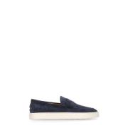 Blauwe Suède Loafers Tod's , Blue , Heren