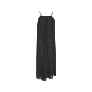 Zwarte Maxi Jurk met Verstelbare Bandjes Love Stories , Black , Dames