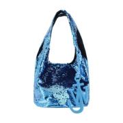 Paillet Mini Tas met Dubbele Schouderband JW Anderson , Blue , Dames