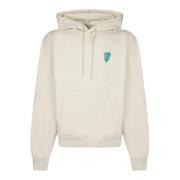 Stijlvolle Trekkoord Hoodie Groen Logo Burberry , White , Heren