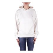 Beige Hoodie Met Rits Sweater Barrow , White , Dames