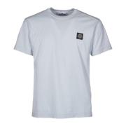 Jersey Katoen Korte Mouw Logo Patch Tee Stone Island , Blue , Heren